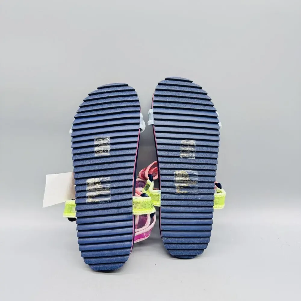 Crewcuts Sandals Kids Girls 5 Multicolor Strappy Hook & Loop Casual Summer Shoes